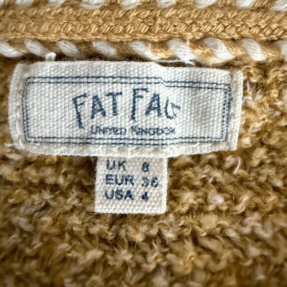 Fat Face Knit Pullover Marble Mustard Yellow Sweater Size 4 - Picture 8 of 9